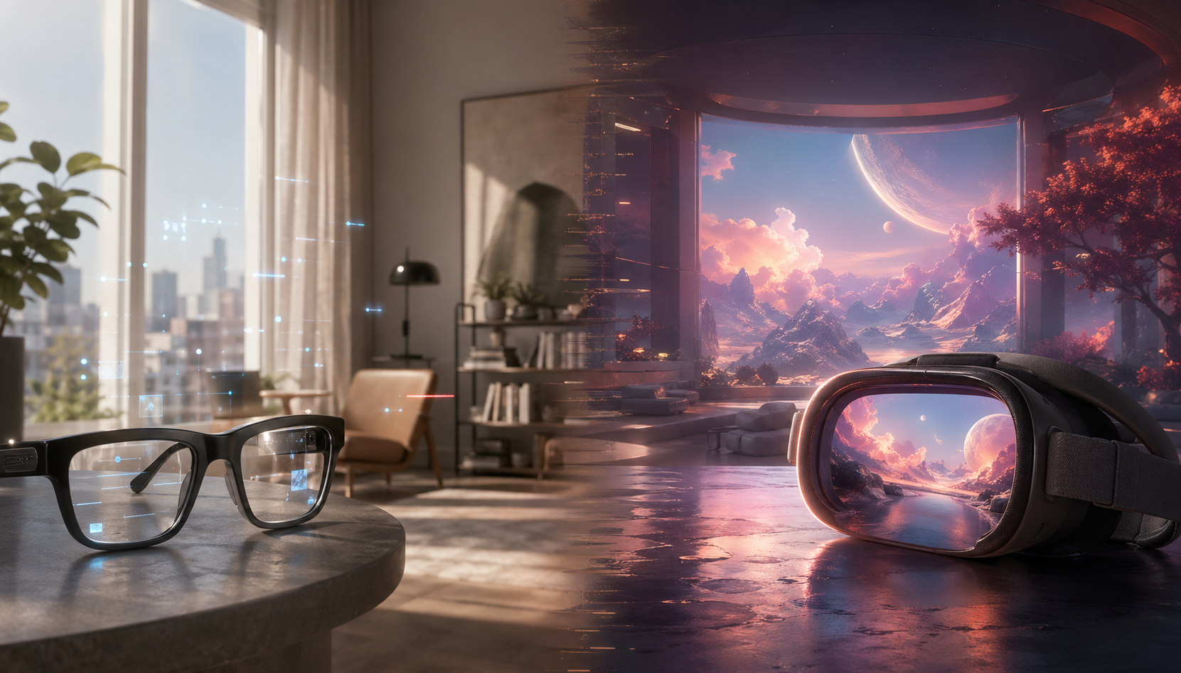 AI 眼镜是现实世界上的信息层，VR 头显是进入另一个空间的存在层