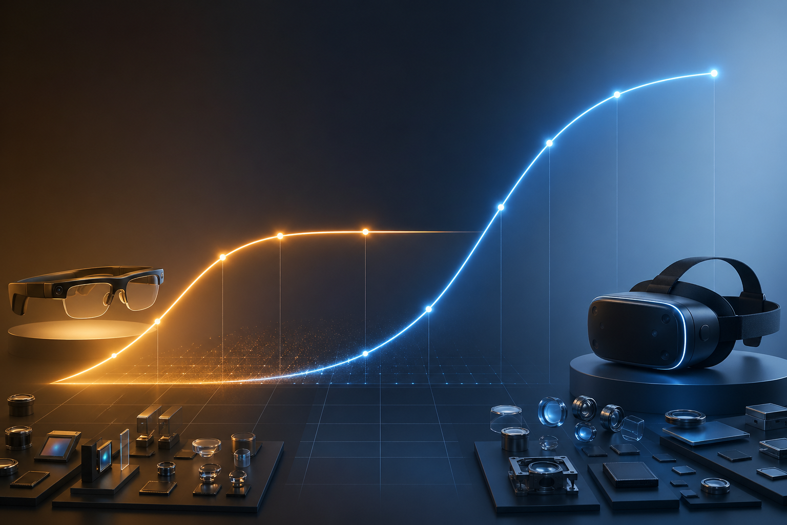 AI 眼镜和 VR 头显的两条行业曲线
